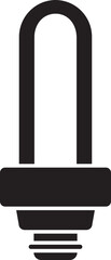 LED Or CFL Bulb Icon In Glyph Style.