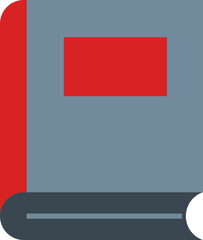 Book Icon In Gray And Red Color.