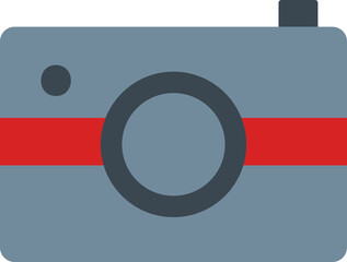 Camera Icon In Gray And Red Color.