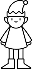 Elf Icon In Black Outline.