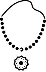 Necklace Icon In Glyph Style.
