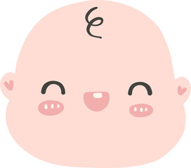 Newborn baby boy happy face