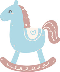 baby shower boy blue rocking horse toy