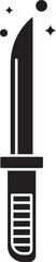 Knife Icon In Black And White Color.