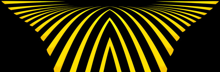 glowing yellow acute angles on a black background in square format