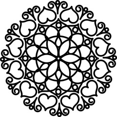 Linear Style Rangoli Or Mandala Icon.