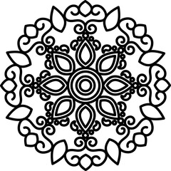 Flat Style Mandala Icon.