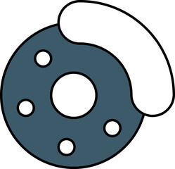 Disc Brake Icon In Blue And White Color.