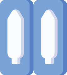 Blue And White Color Ampoule Icon.