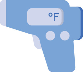 Contactless Infrared Thermometer Icon In Blue Color.