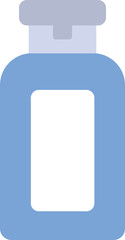 Medicine Pill Bottle Icon In Blue And White Color.