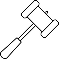 Medieval Hammer Icon In Thin Line.