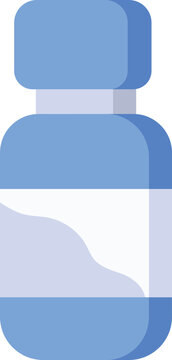 Medicine Bottle Icon In Blue And White Color.