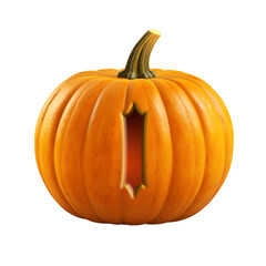 Halloween pumpkin font letter I. Isolated on transparent background. 