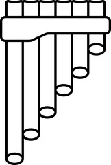 Thin Line Art Pan Flute Icon In Flat Style.