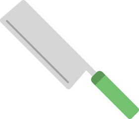 Cleaver Icon In Green And Gray Color.