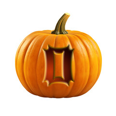 Obraz premium Halloween pumpkin font letter O. Isolated on transparent background. 