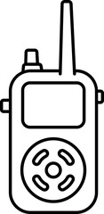 Walkie Talkie Icon In Black Outline.