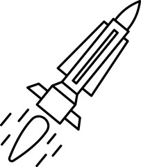 Illustration of Missile Icon in Flat Style.