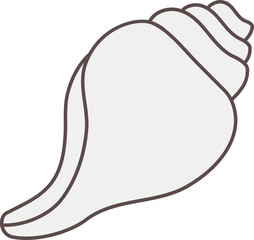 Flat Style Conch Icon In Flat Style.