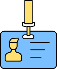 Obraz premium Flat Style User ID Card Blue And Yellow Icon.