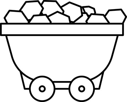 recommend clip art: Coal Trolley Icon In Black Outline.