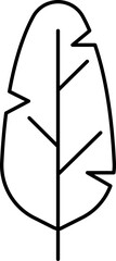 Isolated Banana Leaf Icon in Black Outline.