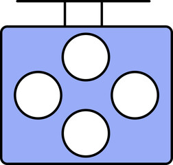 Surgical Light Icon In Blue And White Color.