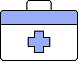 Obraz premium Medical Bag Icon In Blue And White Color.