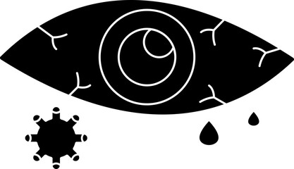 B&W Eye Virus Icon Or Symbol.