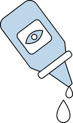 Eye Drop Icon Or Symbol In Blue And White Color.