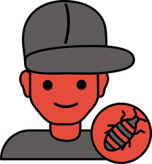 Vector Illustration Of Exterminator Man.