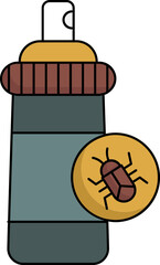 Insecticide Spray Bottle Colorful Icon Or Symbol.
