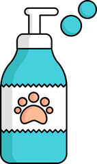 Pet Shampoo Icon In Blue And White Color.