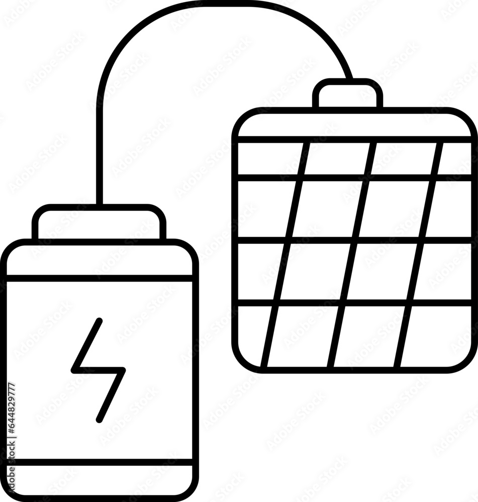 Canvas Prints Solar Panel Battery Icon In Black Outline.