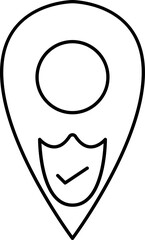 Check Gps For Security Icon In Black Outline.
