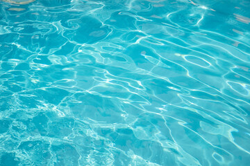 Clear, transparent turquoise water on the swimming pool background