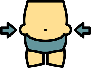 Illustration Of Liposuction Icon In Green And Yellow Color.