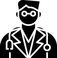 Isolated Doctor Icon In Black And White Color.