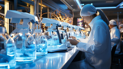 Scientists working in the laboratory. Ai generative.