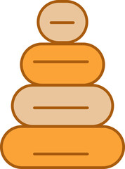 Pyramid Kids Icon In Orange Color.