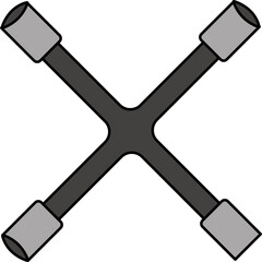 Lug Wrench Icon Or Symbol In Gray Color.