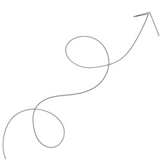 Twisted arrow thin line illustration