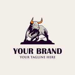 Bull logo design illustration