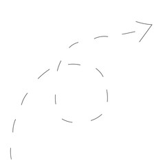 Twisted dashed arrow thin line illustration