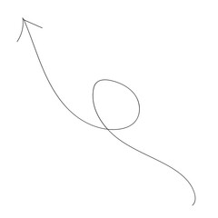 Twisted arrow thin line illustration