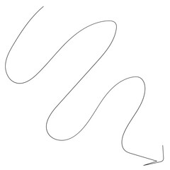 Wavy arrow thin line illustration