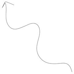 Wavy arrow thin line illustration
