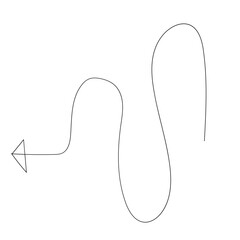 Wavy arrow thin line illustration