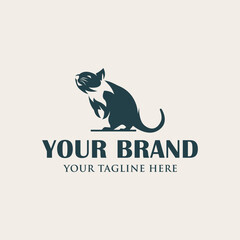Rat or Mouse logo design vector